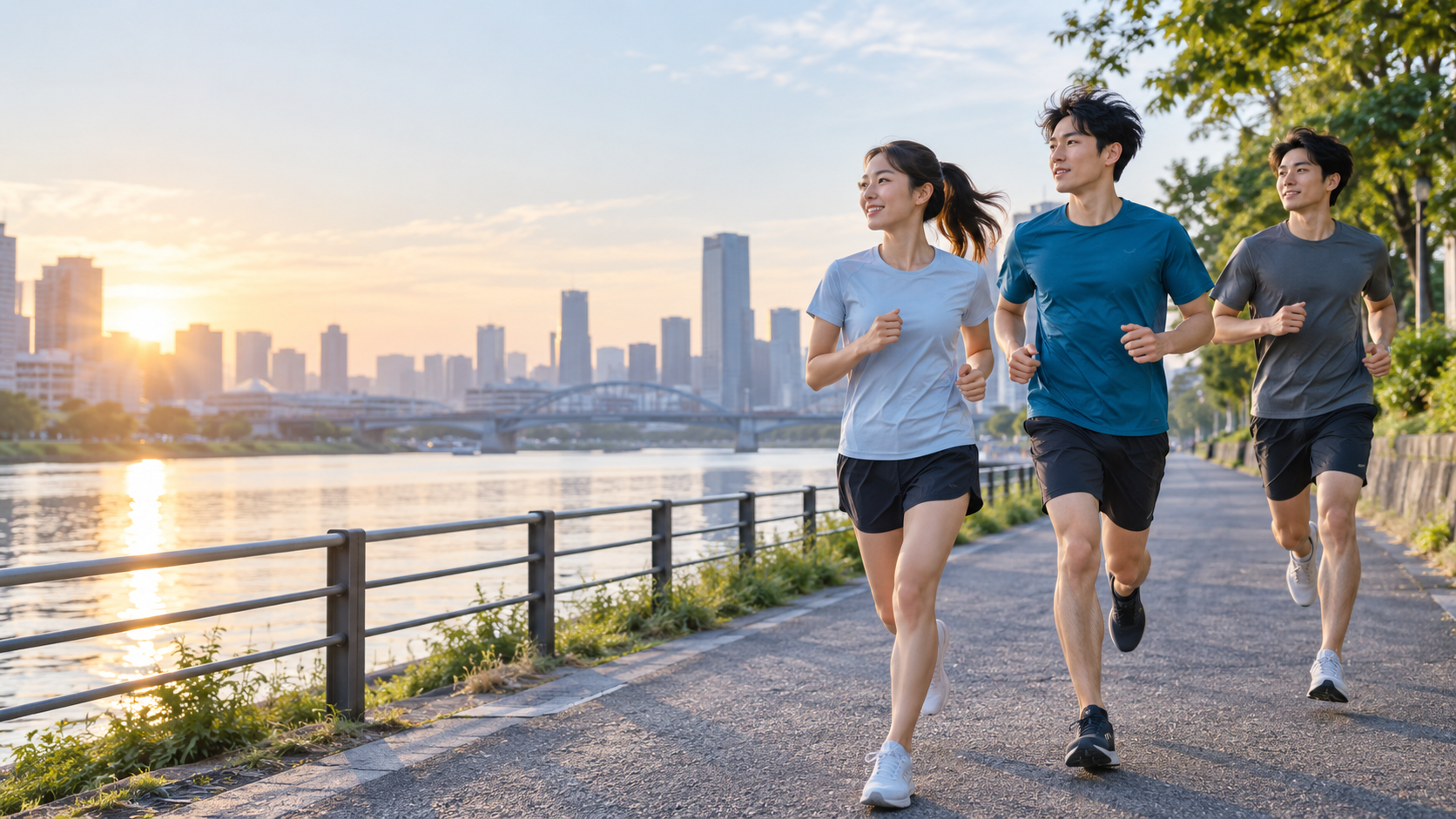 スポーツウェアを着用して走るランナーの使用場面